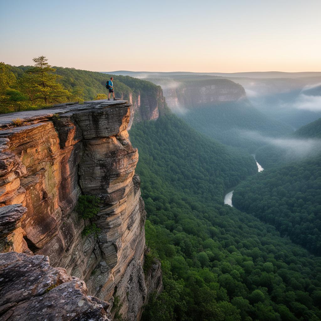 Auxier Ridge overlook with panoramic valley views